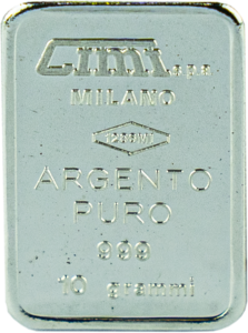 lingotto argento 10 grammi
